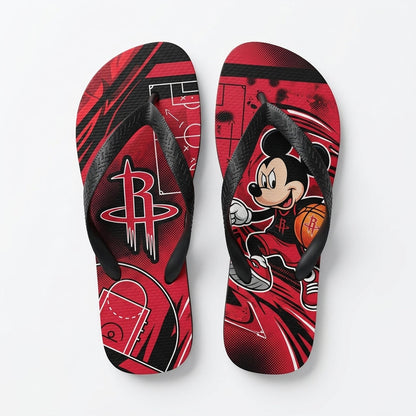 Cartoon Mouse Basketball Flip Flops — Sport Fan Sandals | 30 Teams Available