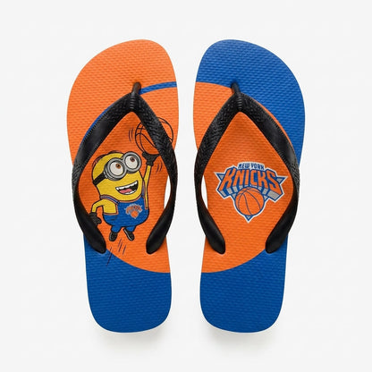 Cartoon Yellow Character Basketball Flip Flops — Sport Fan Sandals | 30 Teams Available - Custom Fan Apparel Image 3
