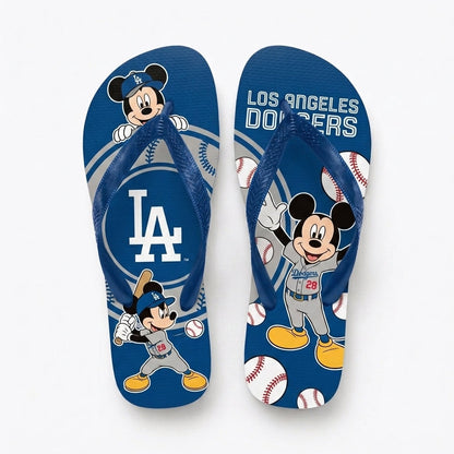 Cartoon Mouse Baseball Flip Flops — Sport Fan Sandals | 30 Teams Available - Custom Fan Apparel Image 6