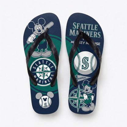 Cartoon Mouse Baseball Flip Flops — Sport Fan Sandals | 30 Teams Available - Custom Fan Apparel Image 17
