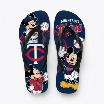 Cartoon Mouse Baseball Flip Flops — Sport Fan Sandals | 30 Teams Available - Custom Fan Apparel Image 14