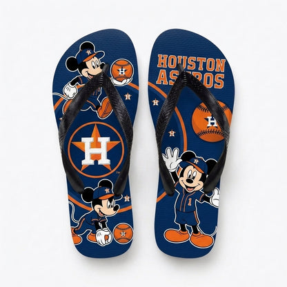 Cartoon Mouse Baseball Flip Flops — Sport Fan Sandals | 30 Teams Available - Custom Fan Apparel Image 15