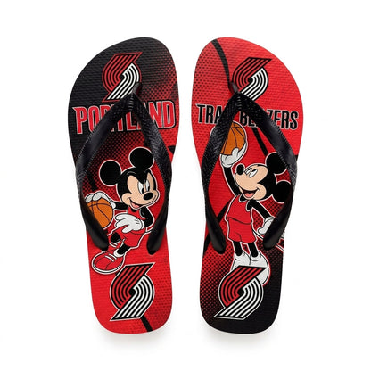 Cartoon Mouse Basketball Flip Flops — Sport Fan Sandals | 30 Teams Available - Custom Fan Apparel Image 19