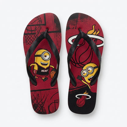 Cartoon Yellow Character Basketball Flip Flops — Sport Fan Sandals | 30 Teams Available - Custom Fan Apparel Image 13