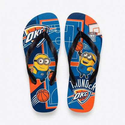 Cartoon Yellow Character Basketball Flip Flops — Sport Fan Sandals | 30 Teams Available - Custom Fan Apparel Image 18