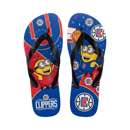 Cartoon Yellow Character Basketball Flip Flops — Sport Fan Sandals | 30 Teams Available