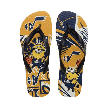 Cartoon Yellow Character Basketball Flip Flops — Sport Fan Sandals | 30 Teams Available - Custom Fan Apparel Image 20