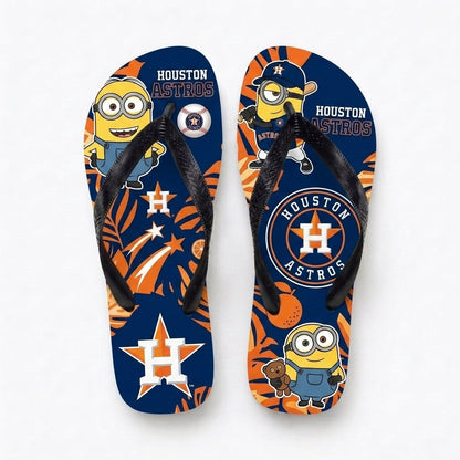 Cartoon Yellow Character Baseball Flip Flops — Sport Fan Sandals | 30 Teams Available - Custom Fan Apparel Image 14