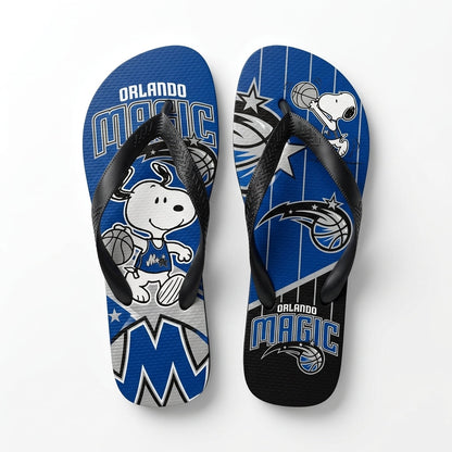 Cartoon Beagle Basketball Flip Flops — Sport Fan Sandals | 30 Teams Available - Custom Fan Apparel Image 14