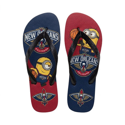 Cartoon Yellow Character Basketball Flip Flops — Sport Fan Sandals | 30 Teams Available