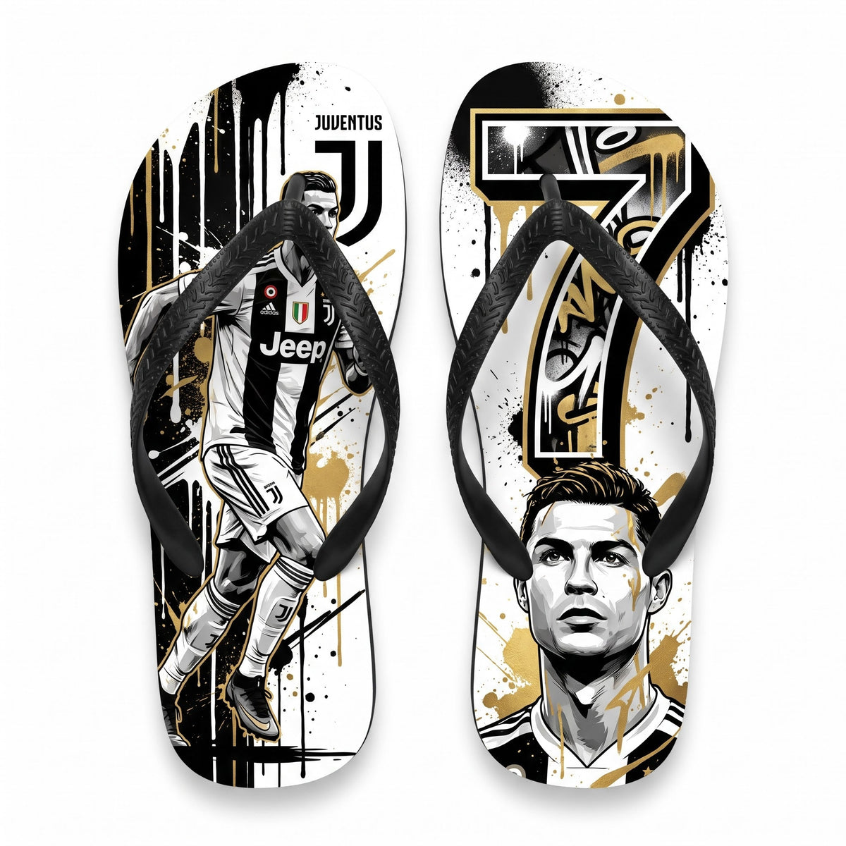 Portugal No.7 Football Legend Flip Flops — Special Edition Summer Beach Soccer Fan Sandals - Custom Fan Apparel Image 5