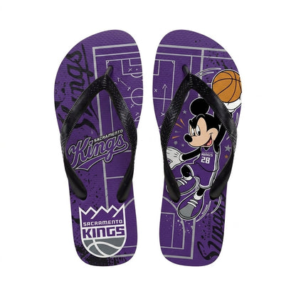 Cartoon Mouse Basketball Flip Flops — Sport Fan Sandals | 30 Teams Available
