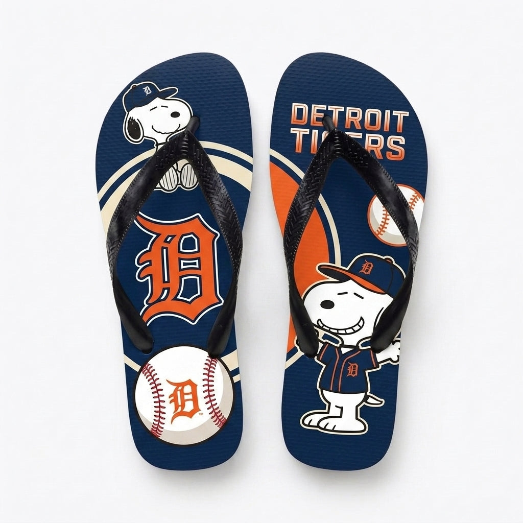 Cartoon Beagle Baseball Flip Flops — Sport Fan Sandals | 30 Teams Available - Custom Fan Apparel Image 11