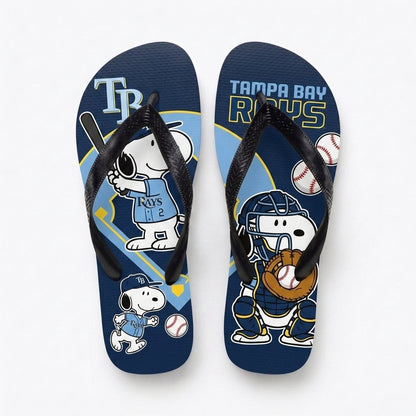 Cartoon Beagle Baseball Flip Flops — Sport Fan Sandals | 30 Teams Available - Custom Fan Apparel Image 8