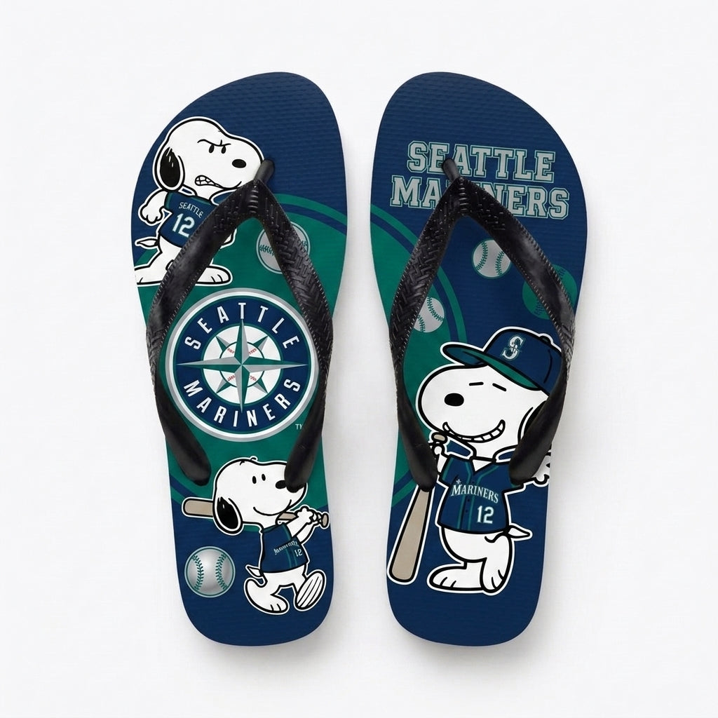 Cartoon Beagle Baseball Flip Flops — Sport Fan Sandals | 30 Teams Available - Custom Fan Apparel Image 16