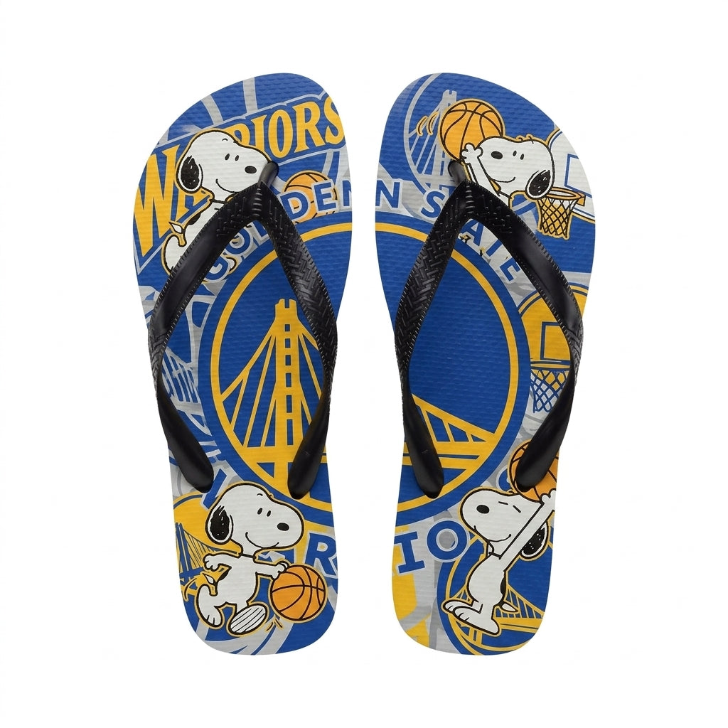 Cartoon Beagle Basketball Flip Flops — Sport Fan Sandals | 30 Teams Available