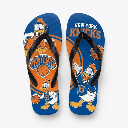 Cartoon Duck Basketball Flip Flops — Sport Fan Sandals | 30 Teams Available - Custom Fan Apparel Image 4