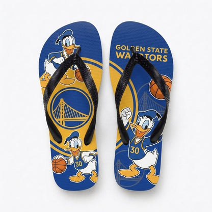 Cartoon Duck Basketball Flip Flops — Sport Fan Sandals | 30 Teams Available