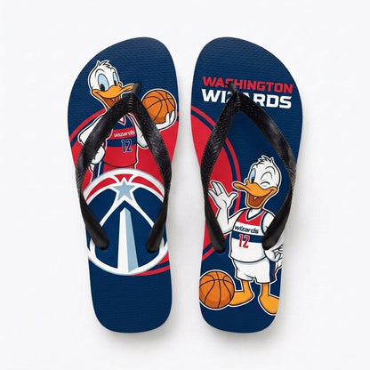 Cartoon Duck Basketball Flip Flops — Sport Fan Sandals | 30 Teams Available - Custom Fan Apparel Image 15
