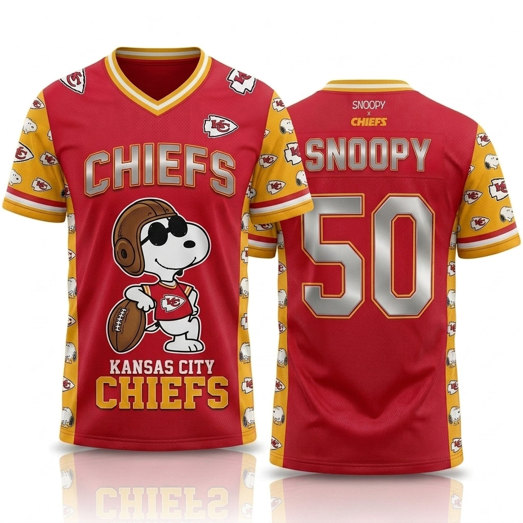 32 Teams Available | Cartoon Beagle Football Jersey — Sport Fan Shirt