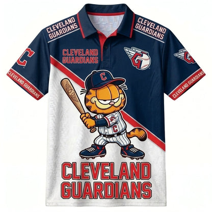 30 Team MLB - Baseball Polo Shirt — Team Color Game Day Polo — Cartoon Cat Baseball Inspired Sports Jersey