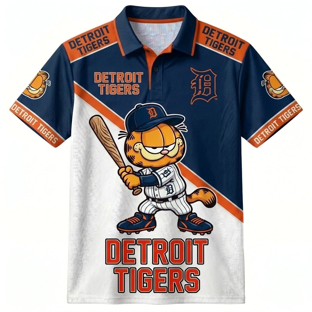 30 Team MLB - Baseball Polo Shirt — Team Color Game Day Polo — Cartoon Cat Baseball Inspired Sports Jersey
