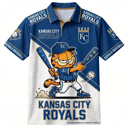 30 Team MLB - Baseball Polo Shirt — Team Color Game Day Polo — Cartoon Cat Baseball Inspired Sports  - Custom Fan Apparel Image 18