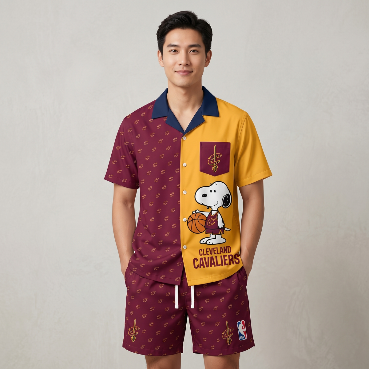 SHORT-SLEEVE PAJAMAS SET FOR BASKETBALL FAN