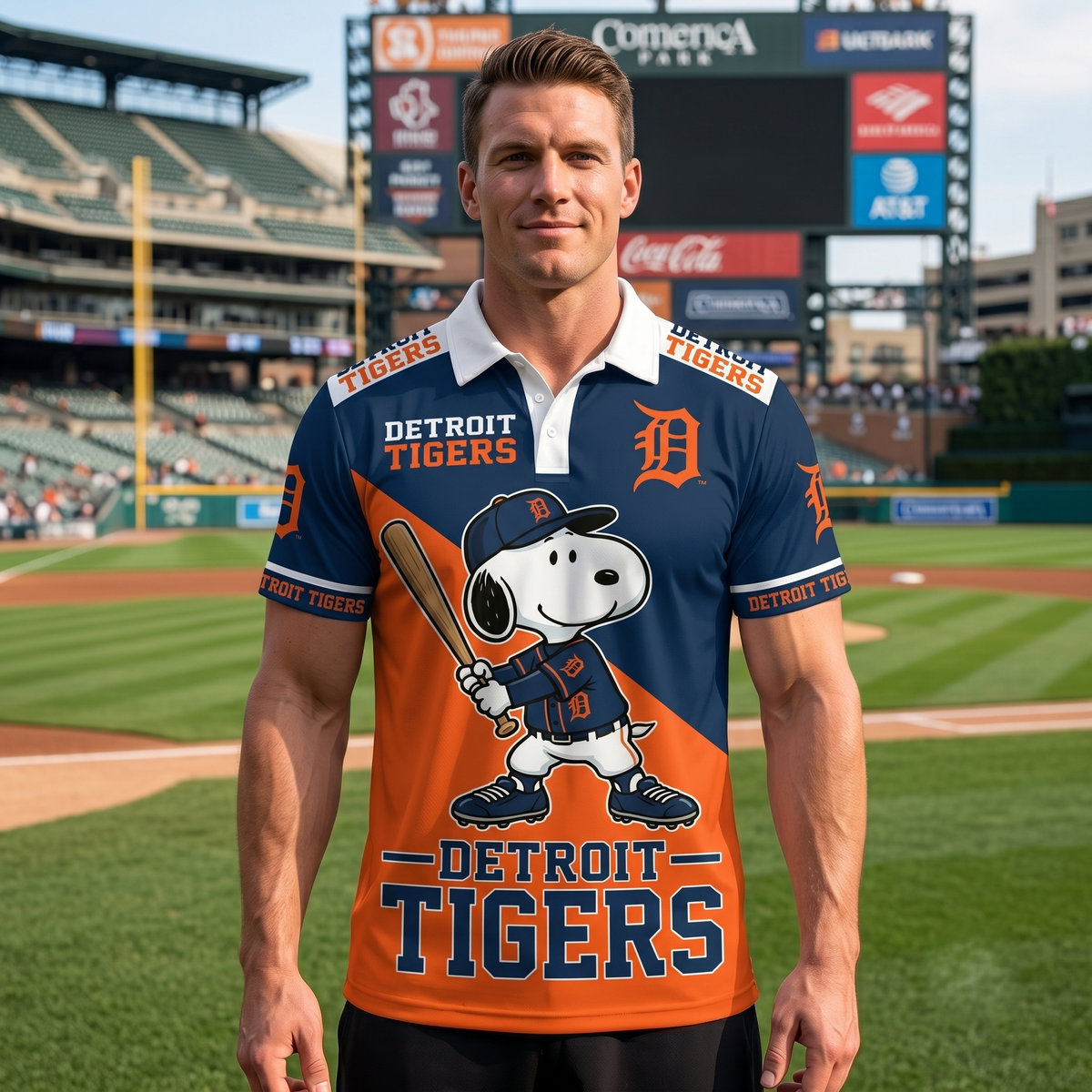 American League - AL Baseball Polo Shirt — Team Color Game Day Polo — Cartoon Dog Baseball Inspired  - Custom Fan Apparel Image 16
