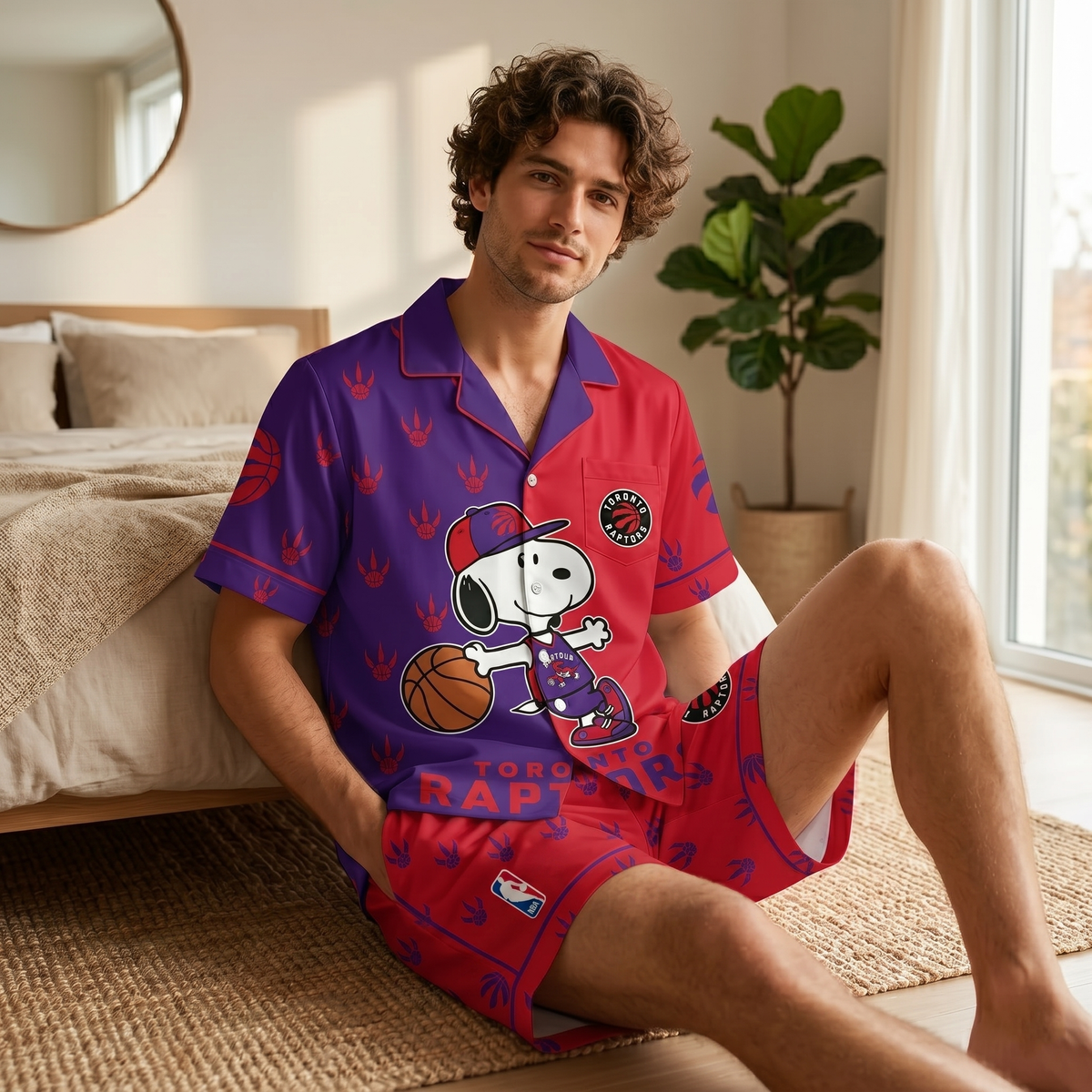 SHORT-SLEEVE PAJAMAS SET FOR BASKETBALL FAN - Custom Fan Apparel Image 12