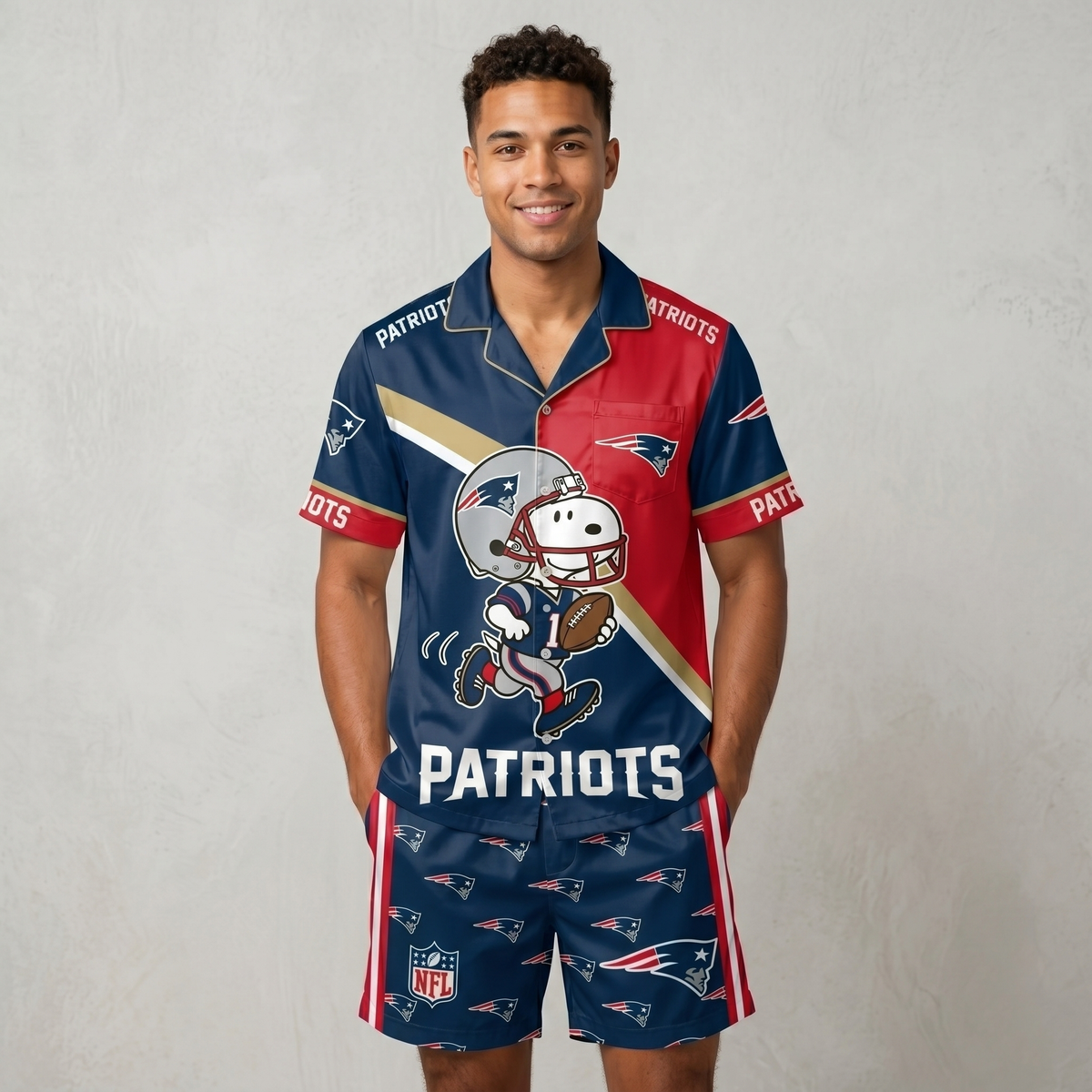 SHORT-SLEEVE PAJAMAS SET FOR TOP TEAM FOOTBALL FAN - Custom Fan Apparel Image 6