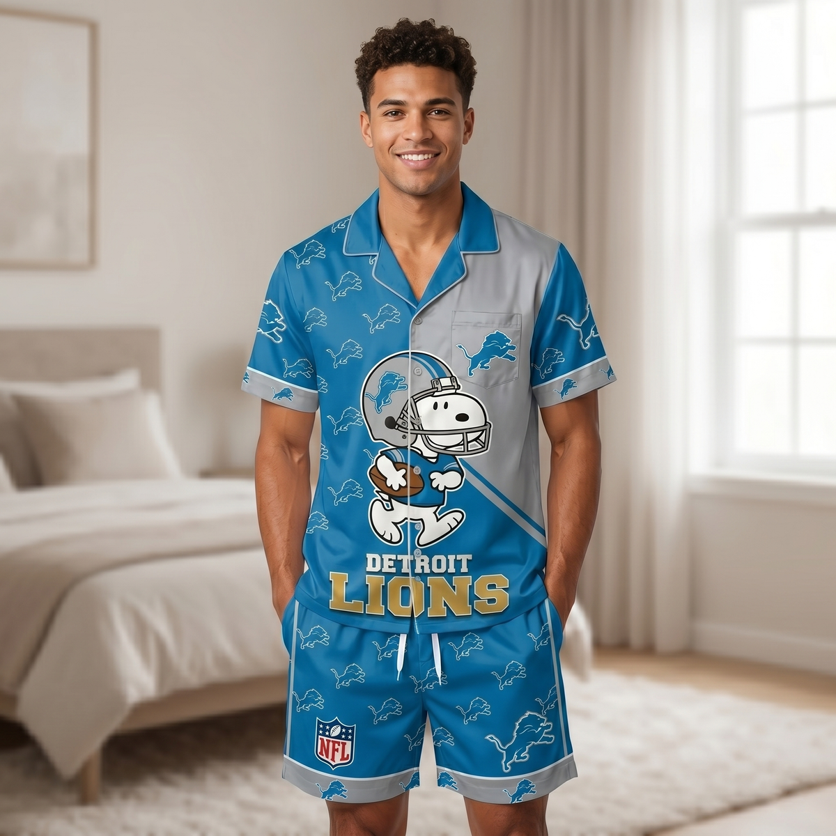 SHORT-SLEEVE PAJAMAS SET FOR TOP TEAM FOOTBALL FAN - Custom Fan Apparel Image 20