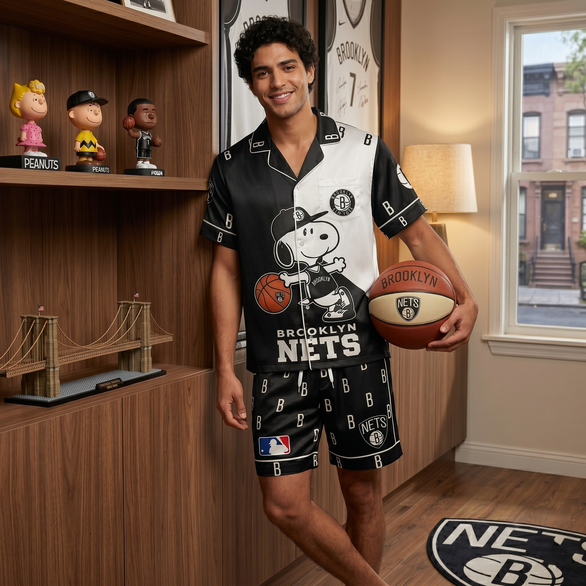 SHORT-SLEEVE PAJAMAS SET FOR BASKETBALL FAN - Custom Fan Apparel Image 4