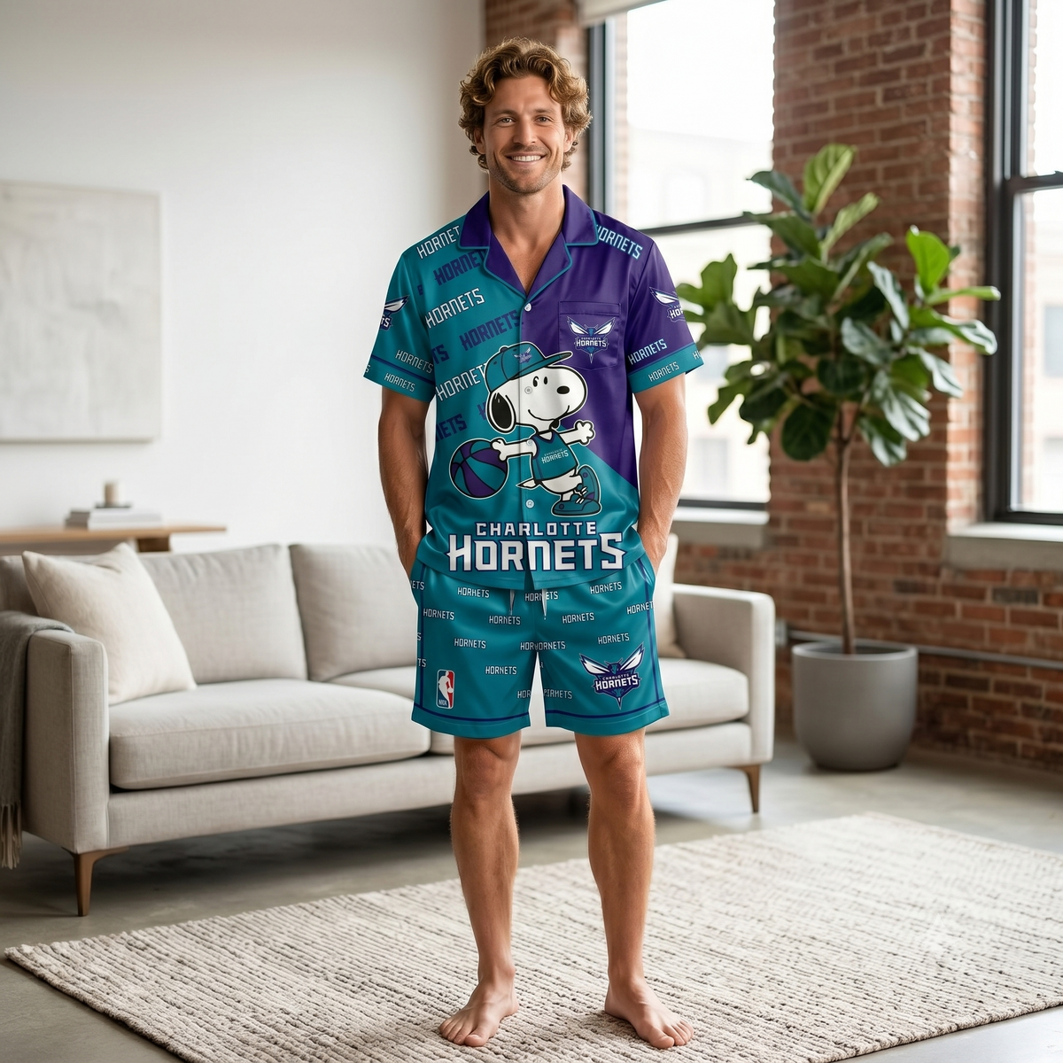 SHORT-SLEEVE PAJAMAS SET FOR BASKETBALL FAN - Custom Fan Apparel Image 14