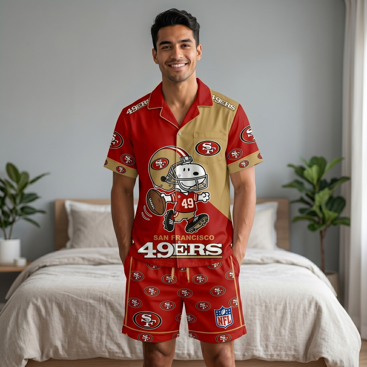 SHORT-SLEEVE PAJAMAS SET FOR TOP TEAM FOOTBALL FAN - Custom Fan Apparel Image 12