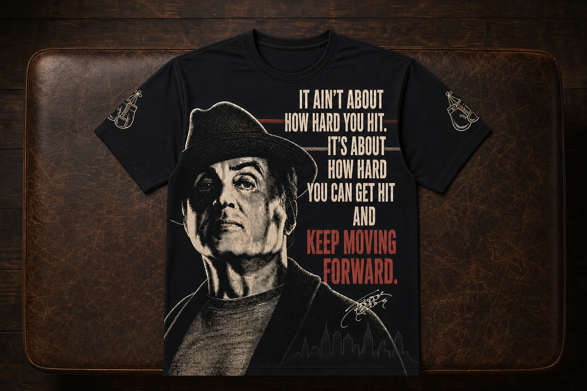 Keep Moving Forward – Vintage Fighter Graphic T-Shirt - Custom Fan Apparel Image 3