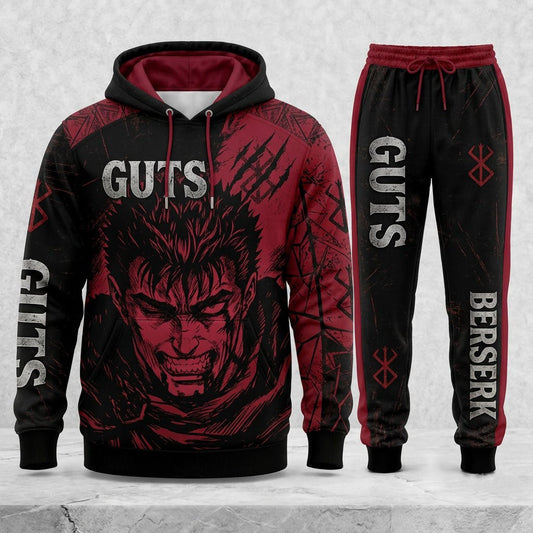 Limited Edition Black Swordsman Fan Set — Hoodie & Sweatpant Set | Dark Fantasy Gift - Custom Fan Apparel Image 1
