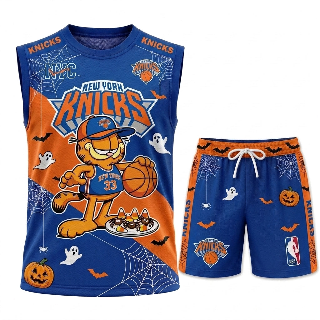 Halloween Basketball Jersey And Shorts Set — Cartoon Cat Sport Fan Outfit | 30 Teams Available - Custom Fan Apparel Image 5