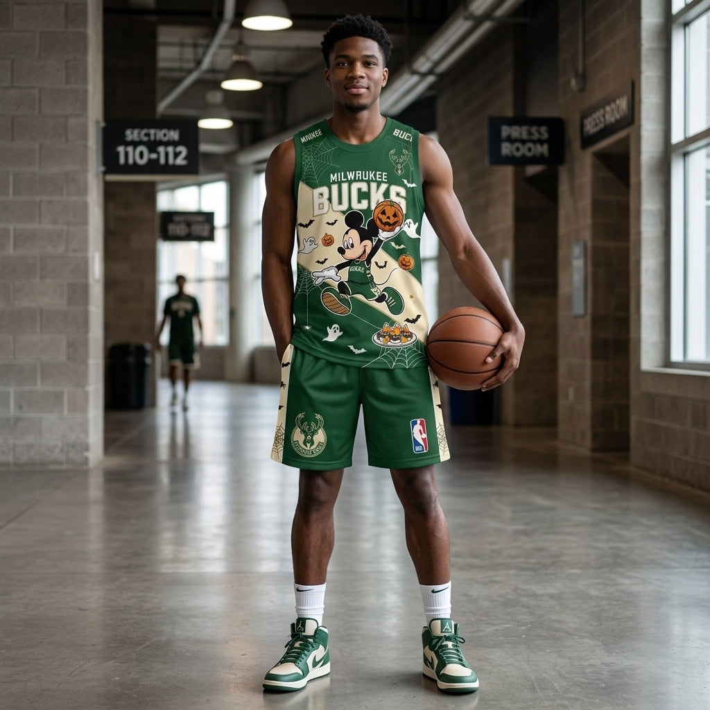 Limited Halloween Fan Set — Cartoon Mouse Basketball Jersey + Shorts | 30 Teams