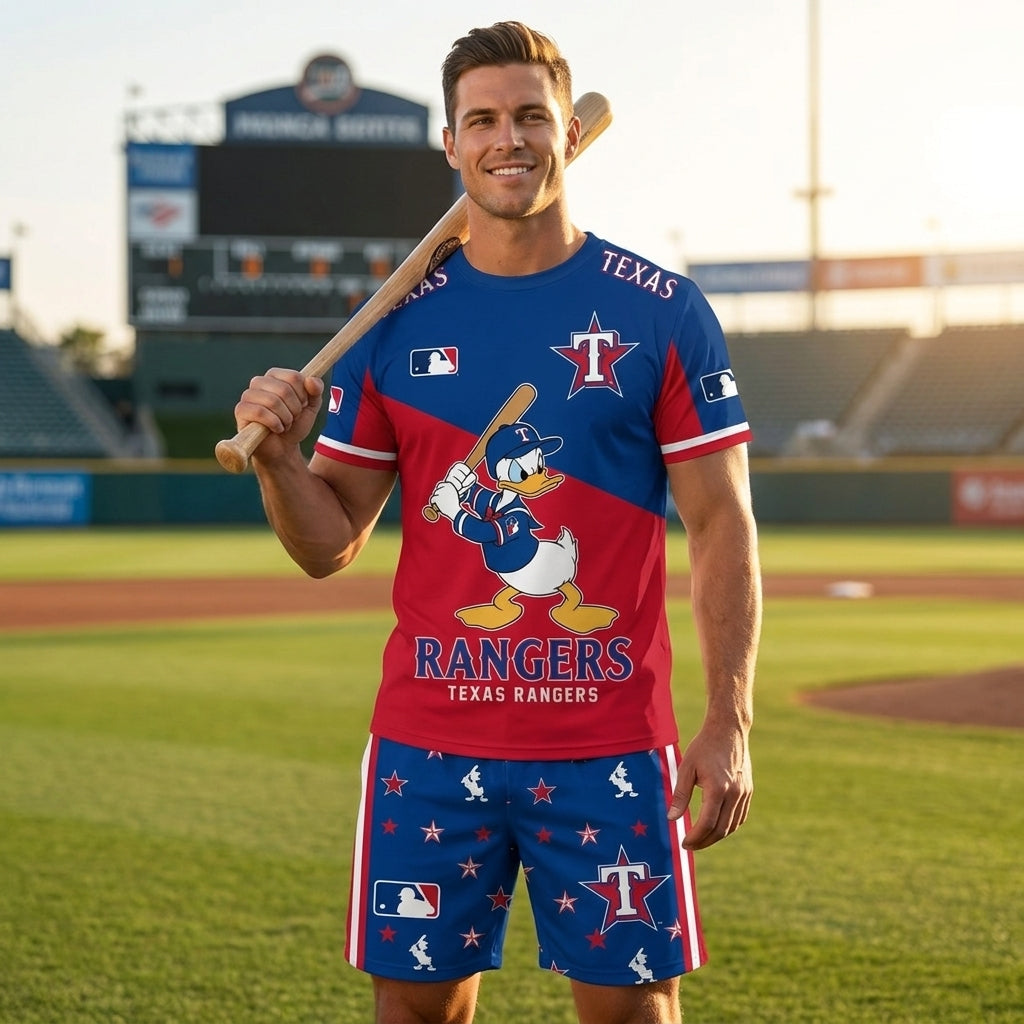 Cartoon Duck Baseball Fan T-Shirt And Shorts Set — Sport Outfit Combo | 30 Teams Available - Custom Fan Apparel Image 14