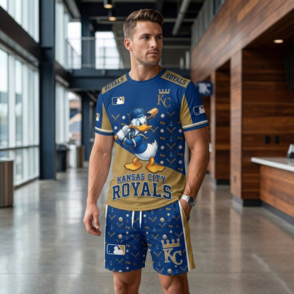 Cartoon Duck Baseball Fan T-Shirt And Shorts Set — Sport Outfit Combo | 30 Teams Available
