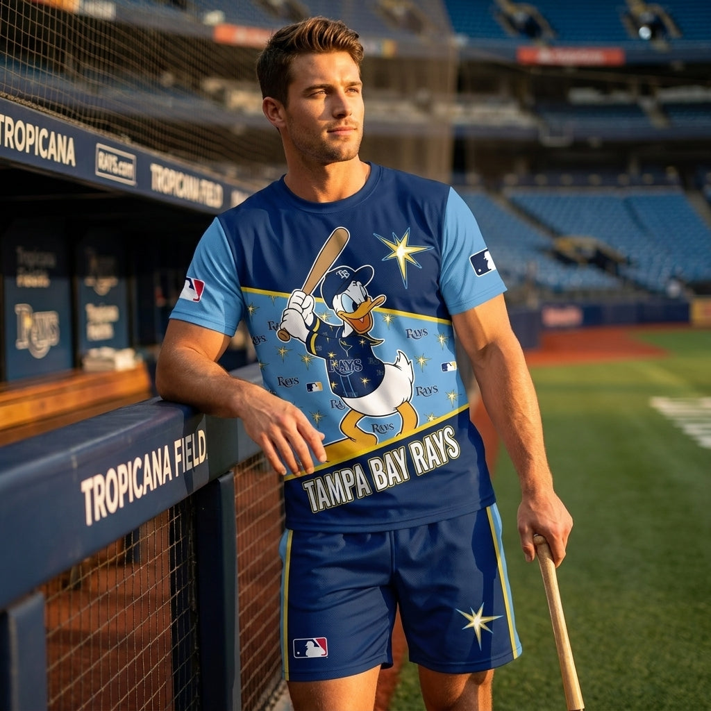 Cartoon Duck Baseball Fan T-Shirt And Shorts Set — Sport Outfit Combo | 30 Teams Available - Custom Fan Apparel Image 12