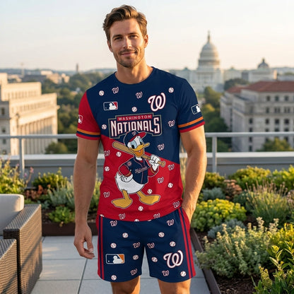 Cartoon Duck Baseball Fan T-Shirt And Shorts Set — Sport Outfit Combo | 30 Teams Available