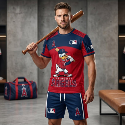 Cartoon Duck Baseball Fan T-Shirt And Shorts Set — Sport Outfit Combo | 30 Teams Available