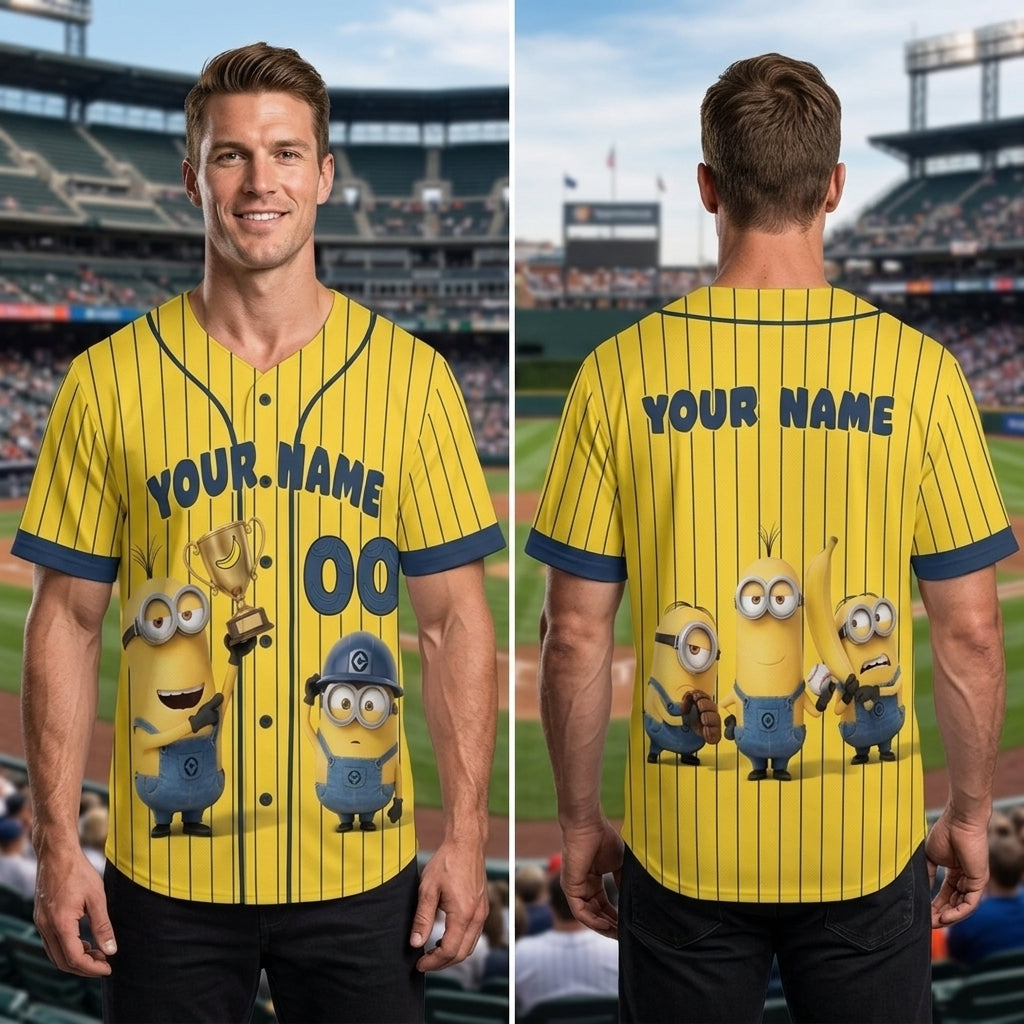Personalized Baseball Jersey — Custom Name Number Cartoon Character Jersey — Funny Baseball Fan Gift - Custom Fan Apparel Image 8