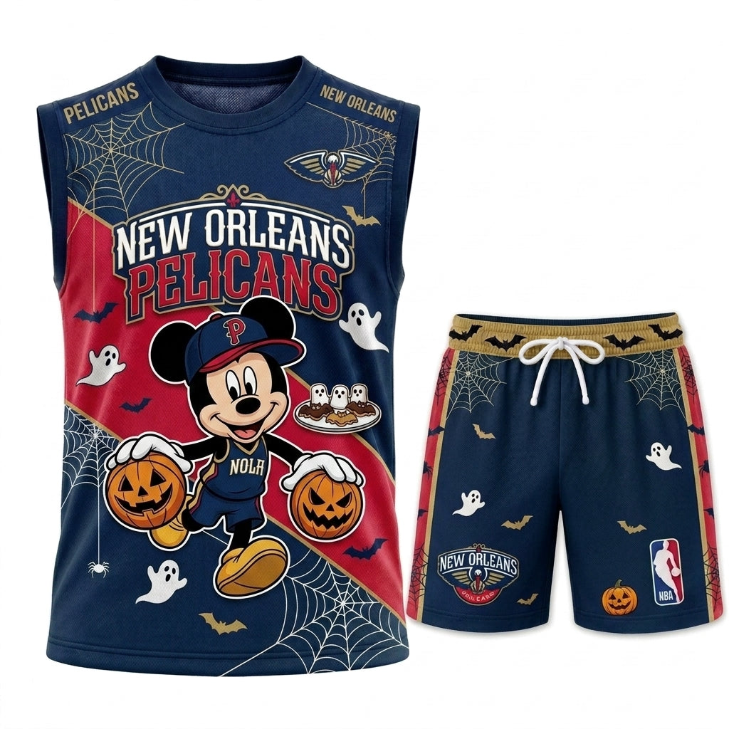 Limited Halloween Fan Set — Cartoon Mouse Basketball Jersey + Shorts | 30 Teams