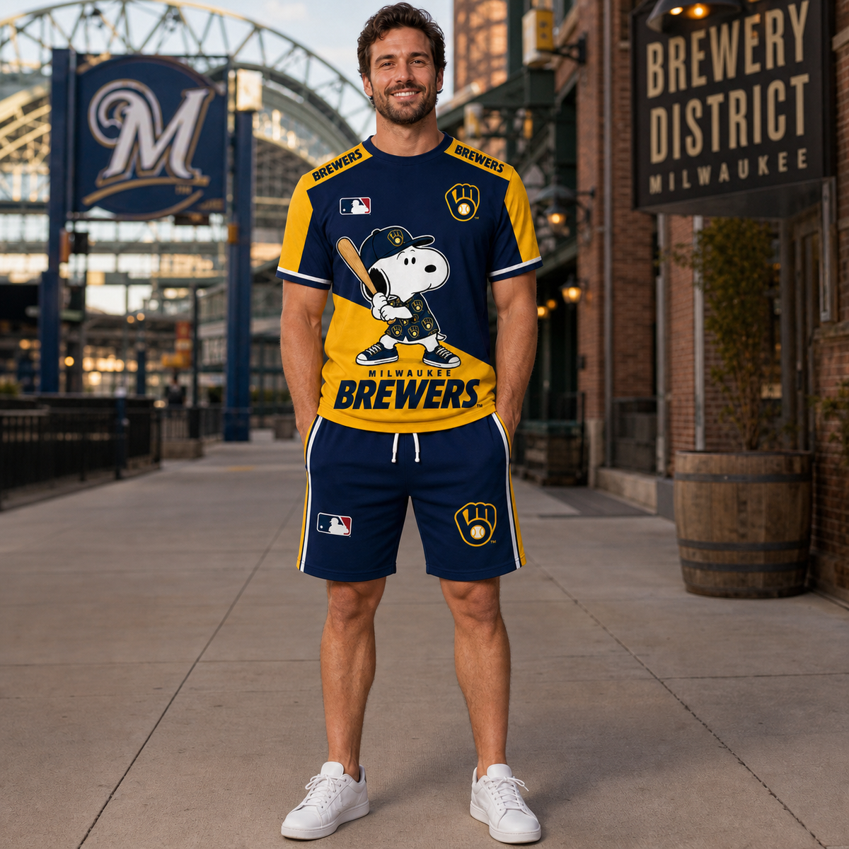 Milwaukee Brewers MLB Fan Set T-Shirt and Shorts