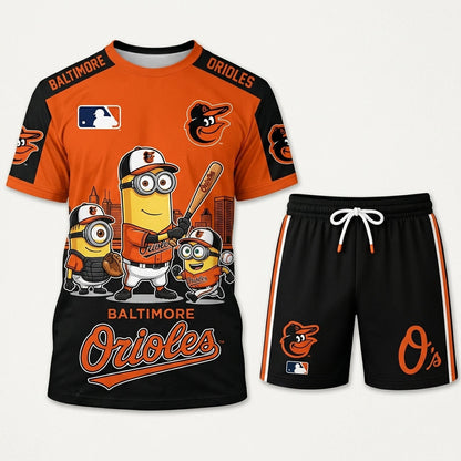 Minions MLB Baseball Fan Set — T-Shirt & Shorts | All 30 Teams Available - Custom Fan Apparel Image 1