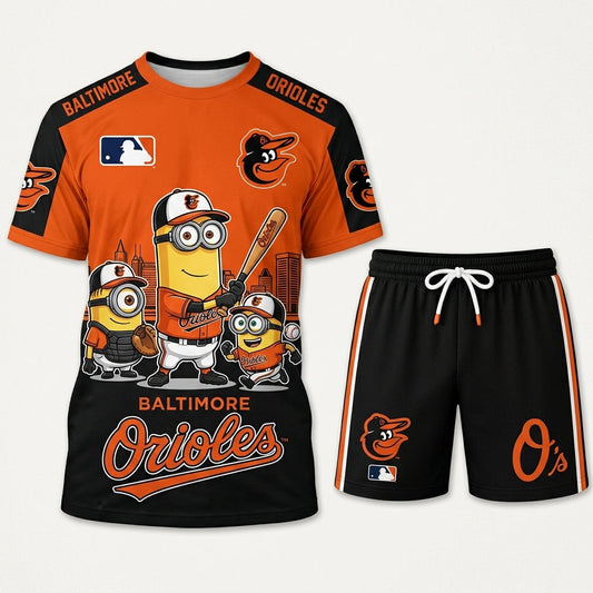 Minions MLB Baseball Fan Set — T-Shirt & Shorts | All 30 Teams Available - Custom Fan Apparel Image 1