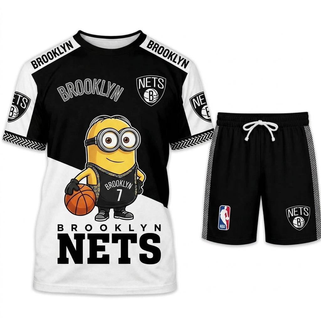 Minions NBA Basketball Fan Set — T-Shirt & Shorts | All 30 Teams Available - Custom Fan Apparel Image 6